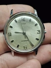 Timex Marlin 1969 Silver Tone Mens Vintage 1960s Mechanical Handwind Retro Watch