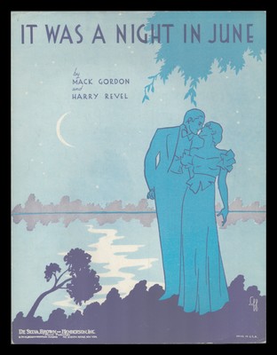 IT WAS A NIGHT IN JUNE Gordon/Revel 1933 Romantic Couple Vintage Sheet Music