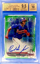 BGS 9.5/10: 2017 Bowman Chrome Prospect Auto Green Shimmer - Ronald Acuna /99