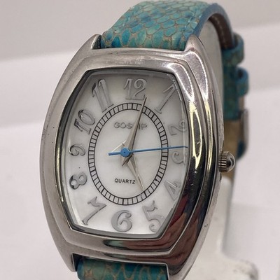 Gossip Womens Silver Blue Mop Dial Watch Works New Battery