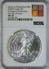2020 (P) American Silver Eagle Emergency Production First Day of Issue NGC MS70
