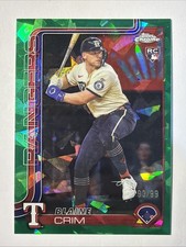 2025 Topps Chrome Update Sapphire Blaine Crim RC Green Sapphire 93/99 Rangers