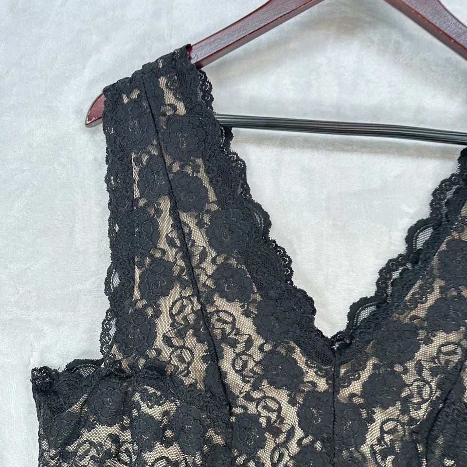 Camiseta sin mangas George vintage para mujer 18W encaje negro años 90 Y2K Fairy Grunge Whimsygoth Foto 2 de 4