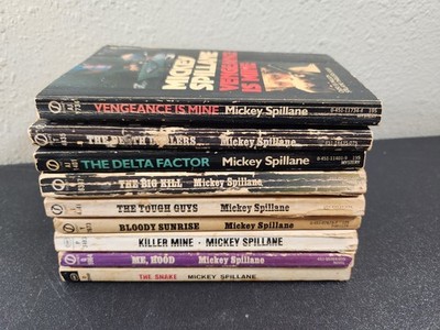 Vintage Paperback Book Lot Of 9 Mickey Spillane Crime Mystery Thriller Novels_BA