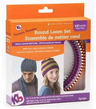 'Premium' Round Knitting Looms Set, 3/8" Small Gauge KB Looms (3 Loom Set)
