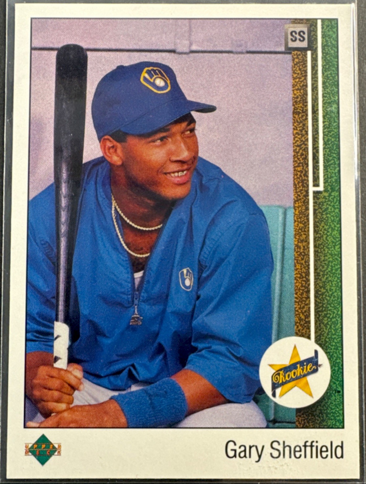 Upper Deck 1989 Rookie Gary Sheffield #13 Milwaukee Brewers Baseball Sharp Card