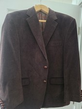 Ralph Lauren Blazer Jacket Men 46R Corduroy Sport Coat Dark Brown Paisley