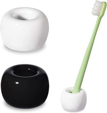 Mini Ceramics Toothbrush Holder Stand for Bathroom Vanity Countertop Handmade
