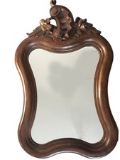Miroir ancien chantourné en bois style Louis XV