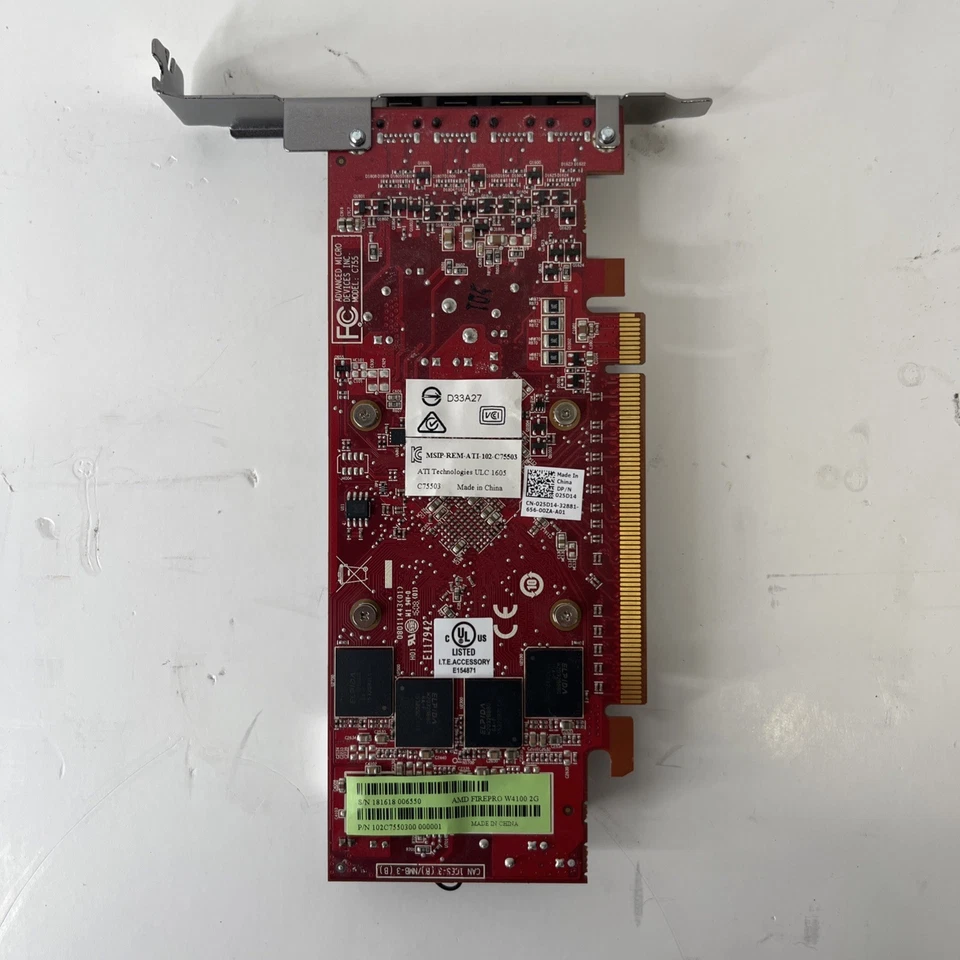 AMD FirePro W4100 2GB GDDR4 Low Profile Bracket 4x MINI DisplayPort. - Image 2 of 3