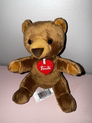 Trudi Teddy Bear Plush 6  Stuffed Toy With Red Heart Name Tag