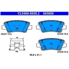 Satz Bremsbeläge Bremsklötze hinten für Hyundai I40 1 VF Ioniq AE IX35 id1616