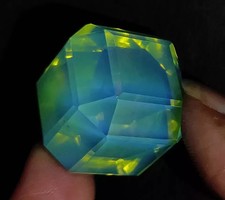 Green Opal Cube Welo Australian Certified Untreated Natural 121.86 Ct Gemstone