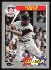 Willie Mays 2022 Topps 1987 35th All-Stars Black #87AS-48 #/299 - SF Giants