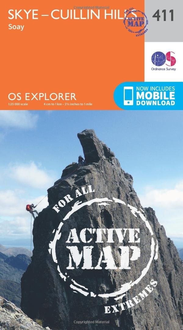 Skye – Cuillin Hills Map | Weatherproof | Soay | Ordnance Survey | OS Explorer Active Map 411 | Scotland | Walks | Hiking | Maps | Adventure - Image 5