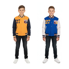 Kids Girls Boys Baseball Jacket Varsity Style Athletic Embroidered School Jacket