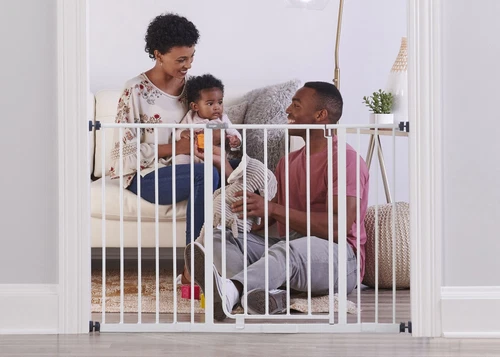 Baby Safety Gate 29”- 47” Extra Wide Walk Thru Pet Dog Fence Door Child Indoor - Picture 10 of 12