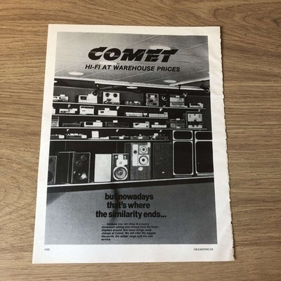 GRAM136 ZEITSCHRIFTENWERBUNG 11X8 COMET: HIFI ZUM LAGERPREIS