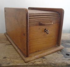 ANCIENNE BOITE BOIS RIDEAU MEUBLE METIER BUREAU VINTAGE CLASSEUR