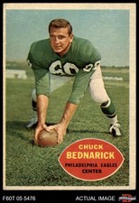 1960 Topps #87 Chuck Bednarik Misspelled as Bednarick Eagles HOF UER P 4 - VG/EX