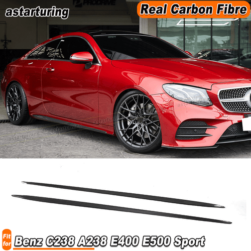 For Mercedes C238 A238 E400 E500 Sport 17UP REAL Carbon Side Skirts Lip Spoiler - Picture 1 of 12