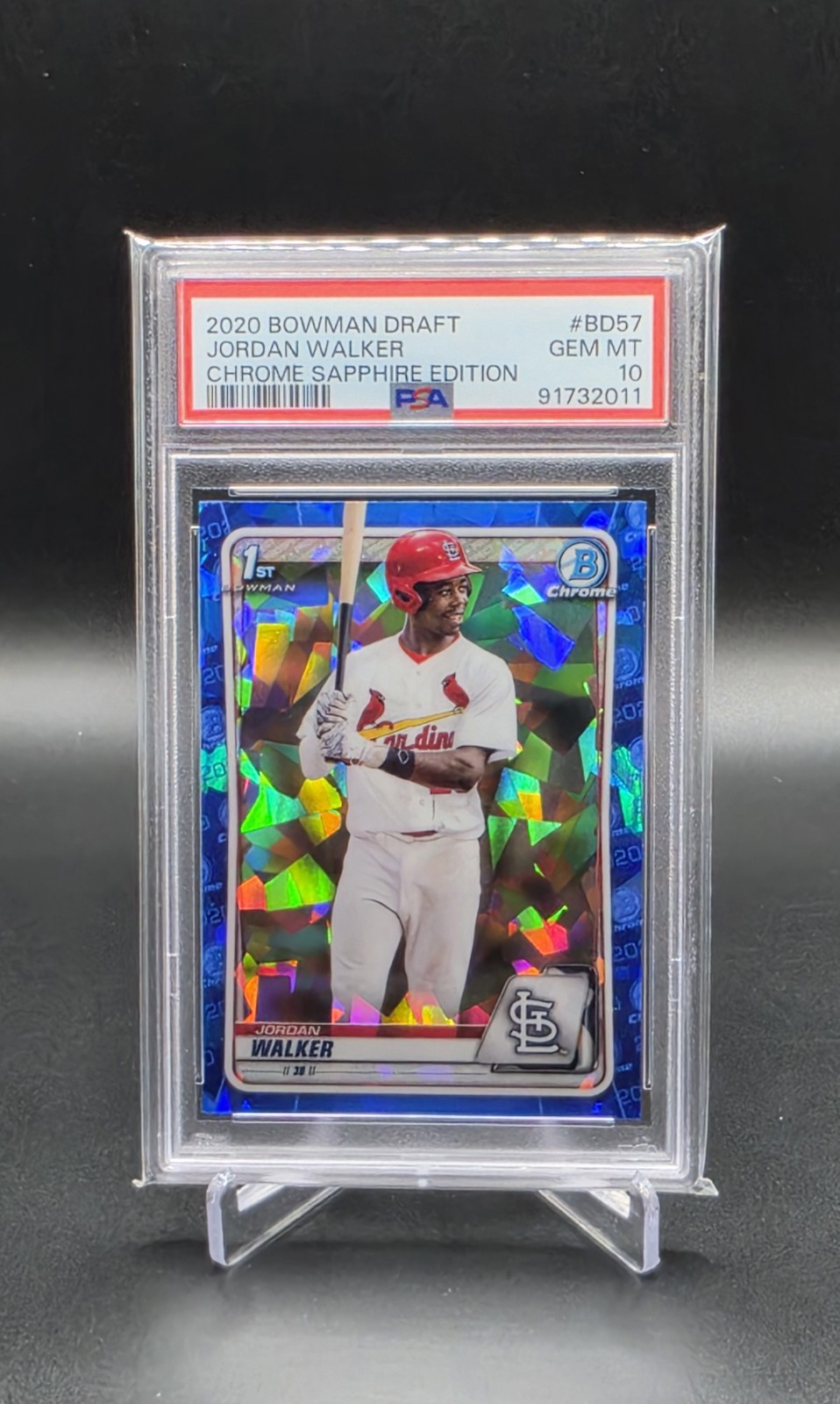 2020 Bowman Draft Chrome Jordan Walker 1st Sapphire PSA 10 Gem 🔥💎