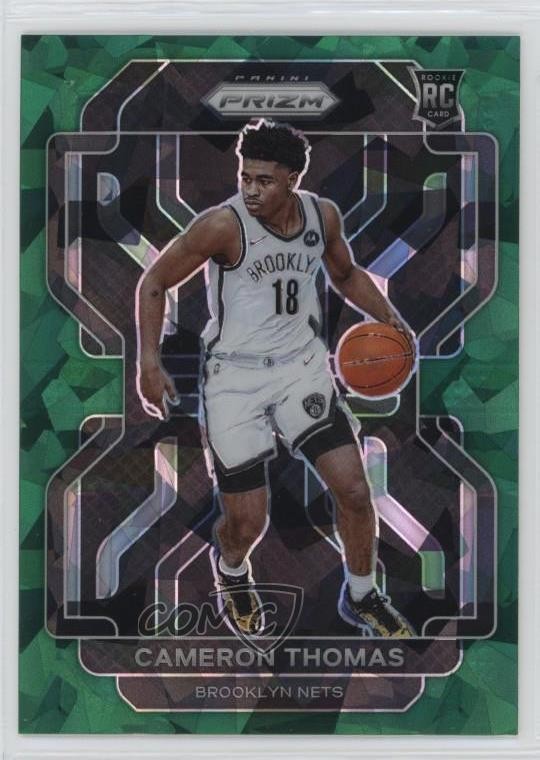 2021-22 Panini Prizm Green Ice Prizm Cameron Thomas #297 Rookie RC 14cm