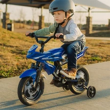 Kids 20" Speed Bike Black Blue with Fenders Multi-Surface Tires for Boys