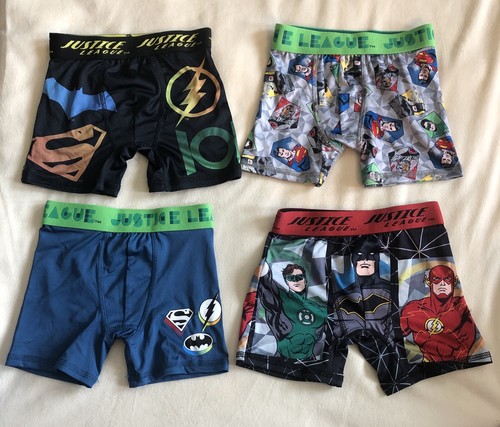 DC Justice League Boys Moisture Wicking Soft 4-Pack Athletic Boxer Briefs Size 4
