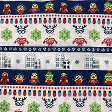 Minions Christmas Fabric by VIP by Cranston Cotton 3 1/3 Yards
