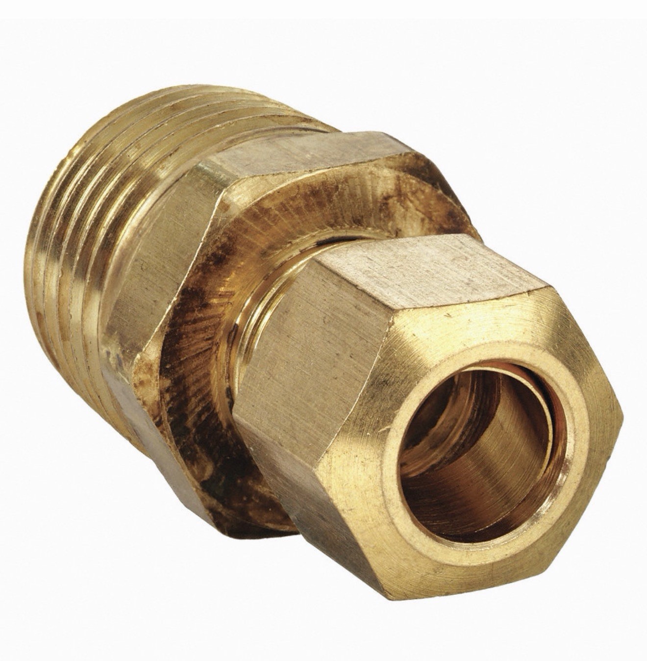 5 Pack 1/2" x 3/8" Male NPT Connector Brass Compression Fitting for 1/2" OD Tube