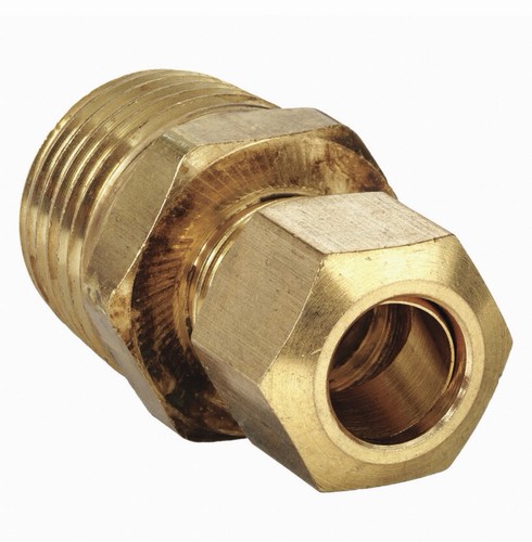 5 Pack 1/2" x 3/8" Male NPT Connector Brass Compression Fitting for 1/2" OD Tube