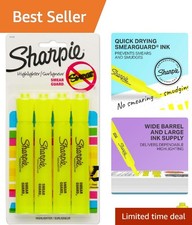 Sharpie Tank Style Highlighters, 4 Count Pack of 1 , Fluorescent Yellow
