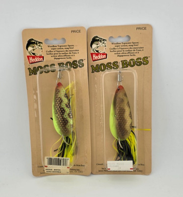 (2) Vintage Heddon Moss Boss Top Water Fishing Lures Lot of 2 - 3/8 oz
