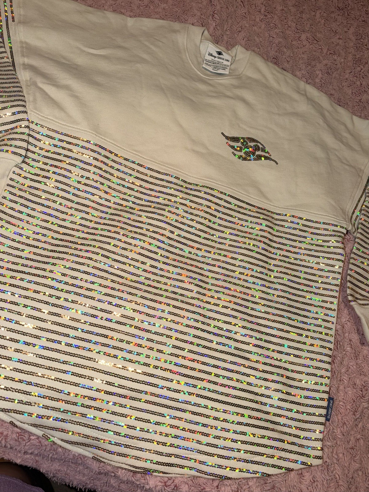 Disney Cruise Line Treasure Sequin Cream Off White Spirit Jersey XS ...