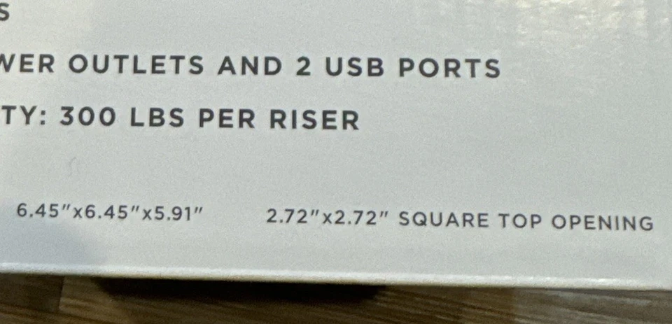 Elevadores de cama negros con tomas de corriente y puertos USB, juego de 4 Foto 4 de 4