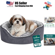 Dog Bed for Small Dogs, Oval Lounger with Soft Pillow Cushion Insert for Cozy...
