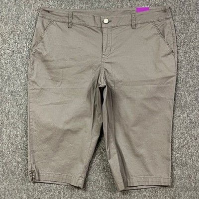 Lane Bryant Capri Pants Womens 18 Gray Stretch Pedal Pushers Cotton Spandex