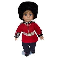 Porcelain Doll British Royal Guard Queen's Soldier Bearskin Hat Tunic