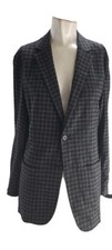 Theory Men's Blazer 40R Charcoal Viscose Wool Plaid Unlined Natural Shoulder