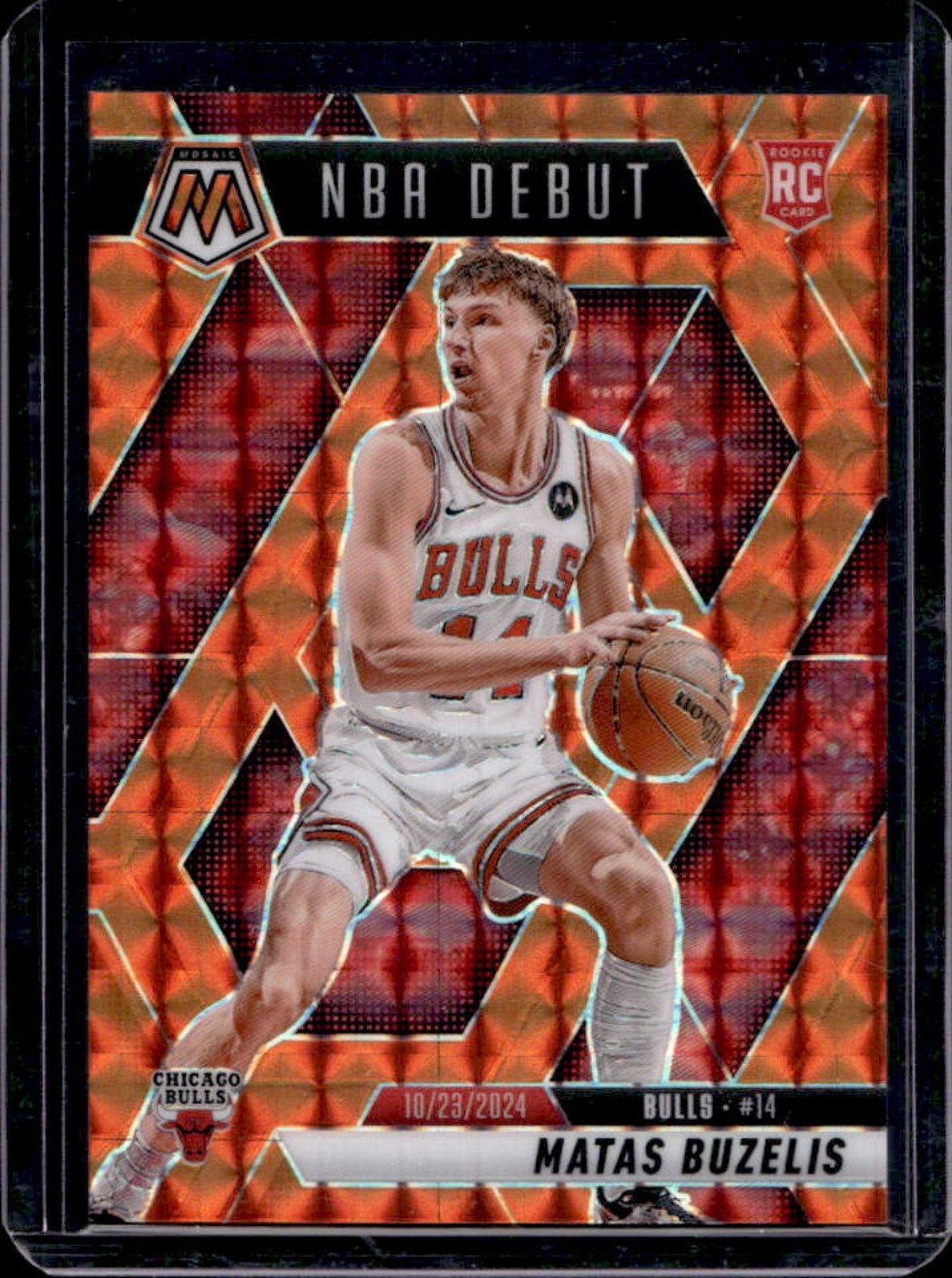 2024-25 Mosaic Matas Buzelis RC Orange Rookie NBA Debut #133/249 Bulls