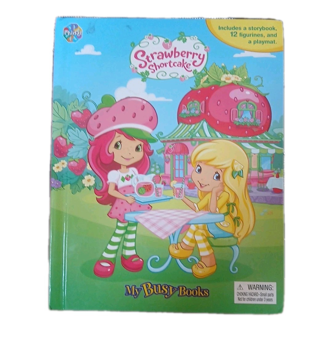 Vintage 2012 Strawberry Shortcake Busy Book With Play Mat & 9 Figurines