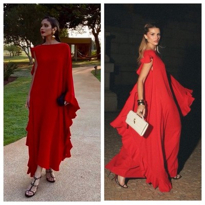chinese dress ladies Asymmetrical Ruffle Maxi Dress main image 0