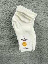 Dealworthy Ankle Socks Womens XS Small White 8 Pairs Recycled Polyester Eco Pack