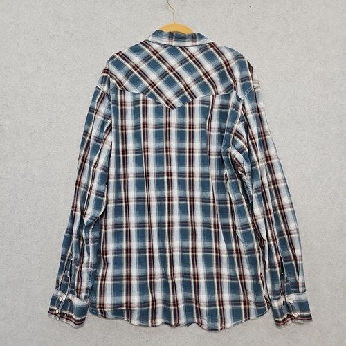 Cinch Shirt Mens Large Blue Modern Fit Pearl Snap Western Cowboy Casual - Picture 9 of 10