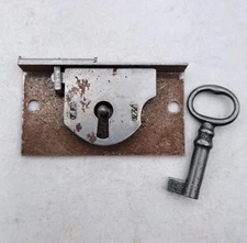 Antique Drawer Door Lock Half Mortis Lock Vintage Hardware 