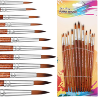 12 StüCk Aquarellpinsel Set, Nylon Pinsel FüR Malen Acryl Aquarell Modellbau Run