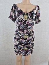 Nastygal Women Dress Floral Print Short Sleeve Mini Dress Size 9
