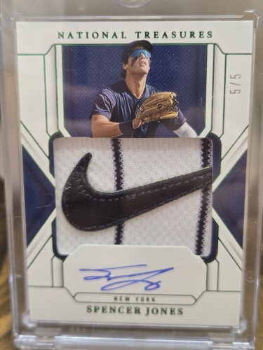2025 National Treasures Spencer Jones Nike Swoosh Auto 5/5 Yankees Rare SSP 🔥