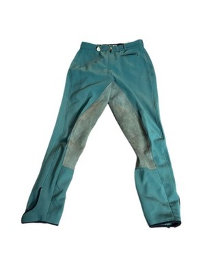 Pikeur Malisha Contrast Fullseat Equestrian Breeches Petrol Green Suede Patches
